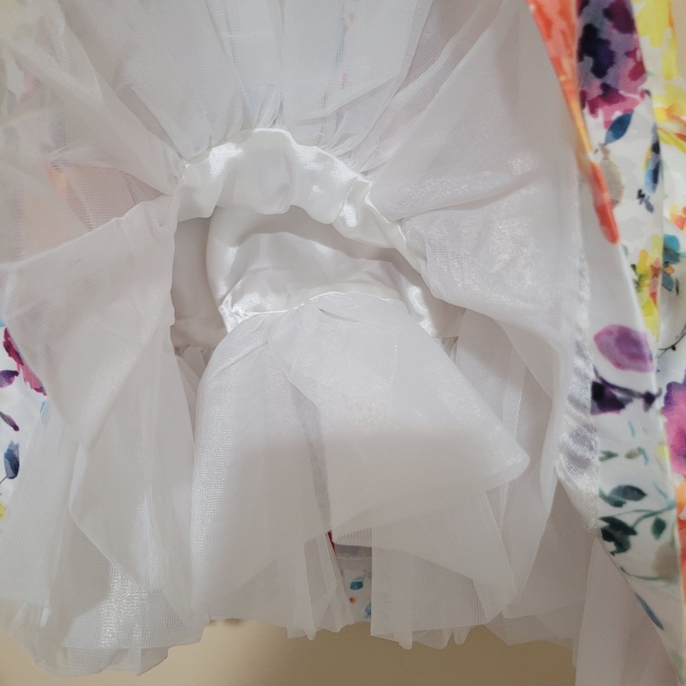 Helena Little Girls Dress Floral White Bow Sash Size 5 flare Easter Spring - Picture 6 of 8